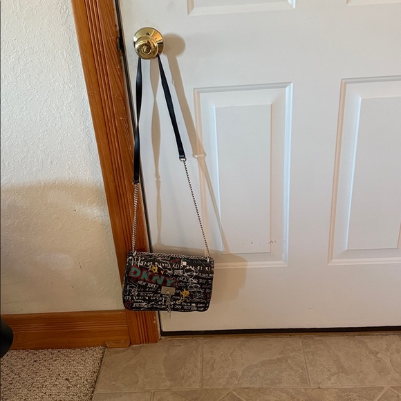 DKNY Graffiti Cleo Crossbody Bag with Chain Strap - Picture 7 of 7